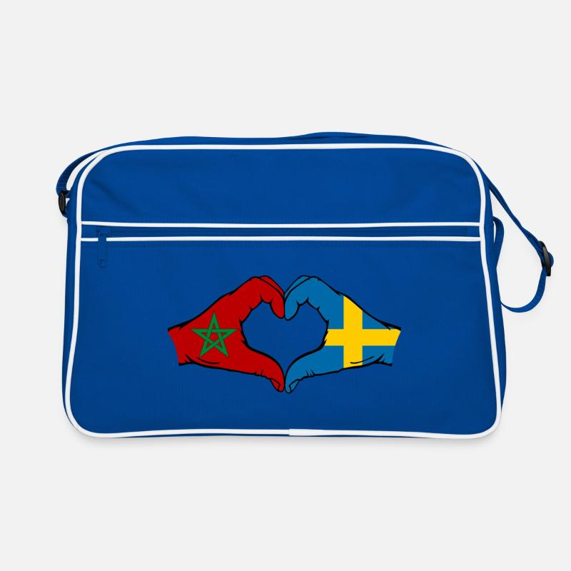 Maroc Suède Drapeau Mains Coeur Forme Sac Retro