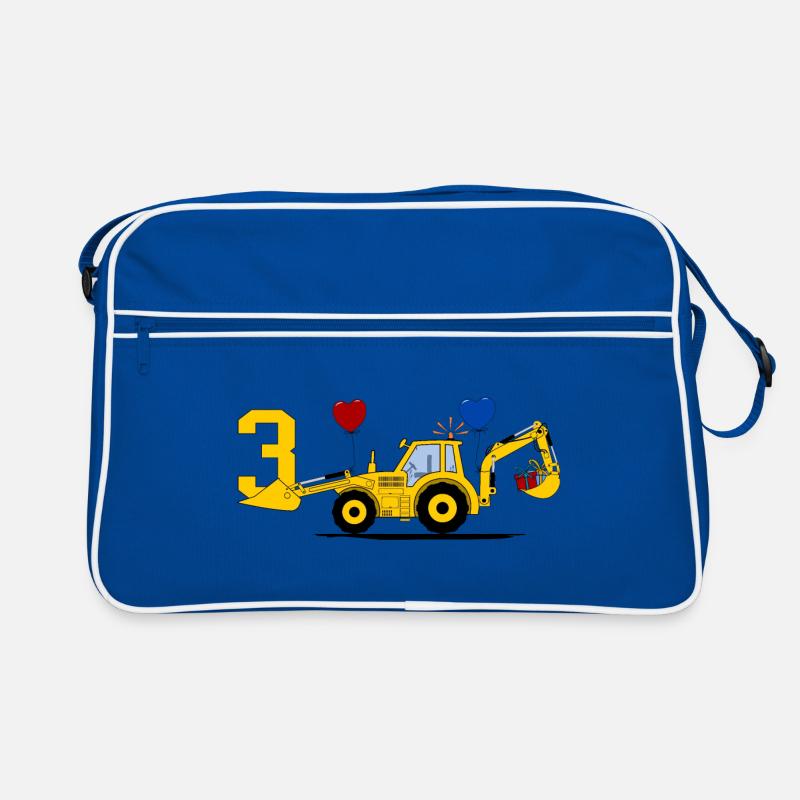 3. Geburtstag Bagger Traktor Retro Tasche