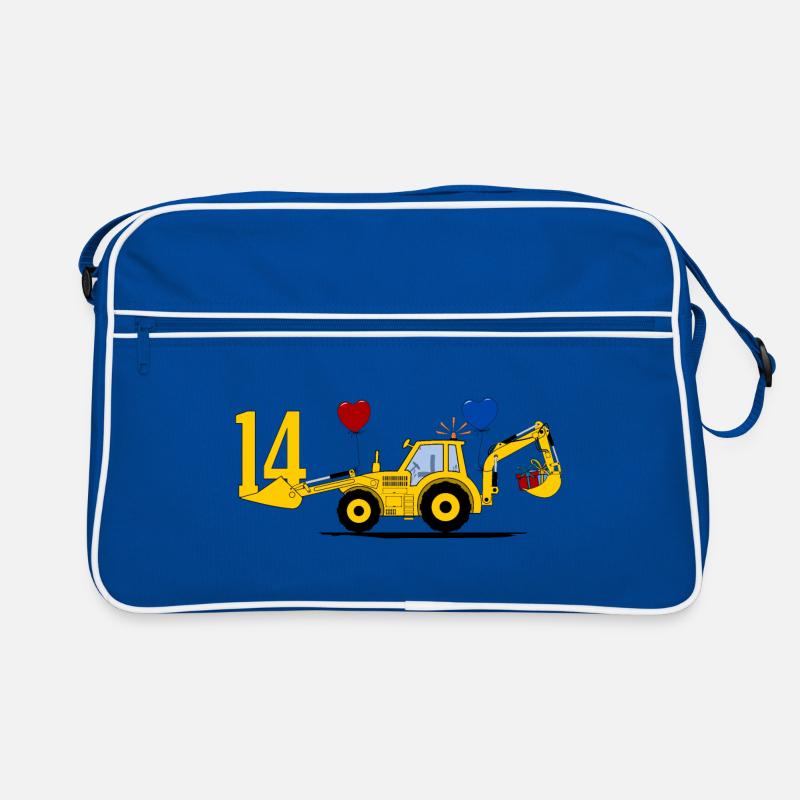 14. Geburtstag Bagger Traktor Retro Tasche