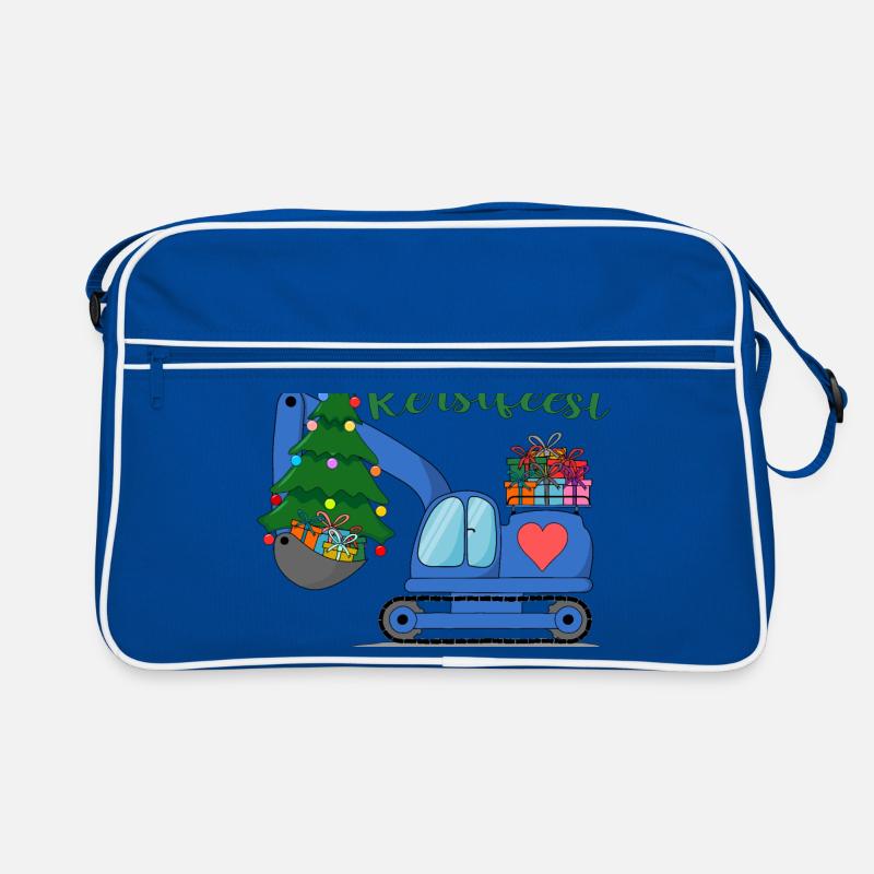 Graafmachine Vrolijk Kerstfeest in blauw Retro Tasche