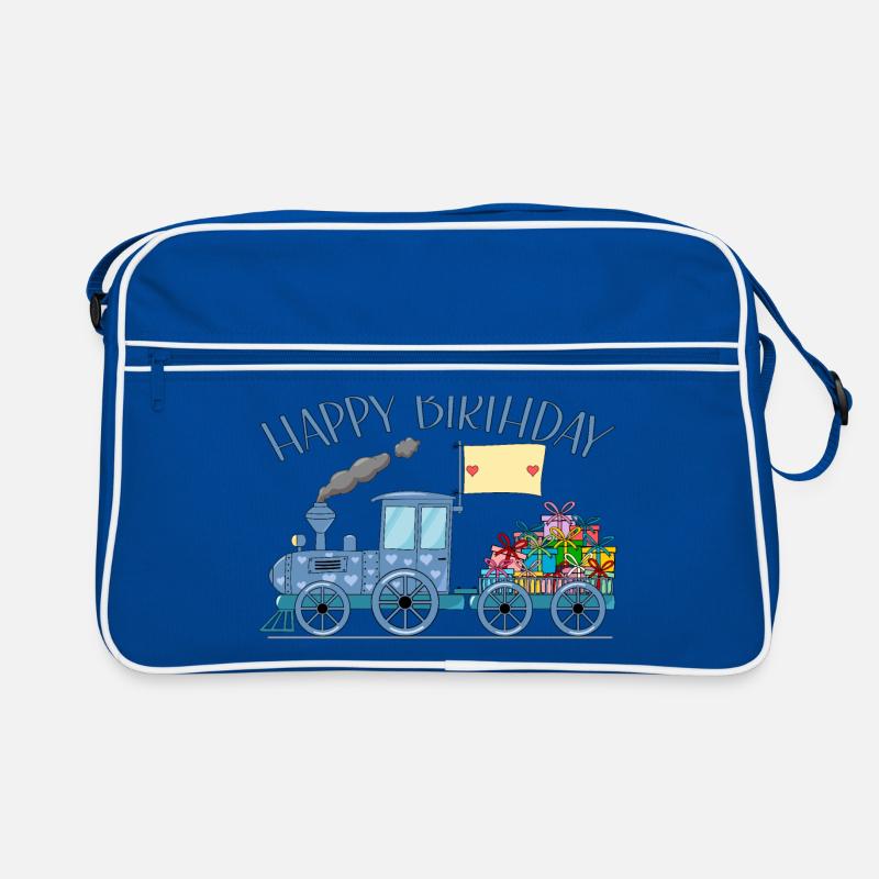 Kinderzug Eisenbahn Happy Birthday Retro Tasche
