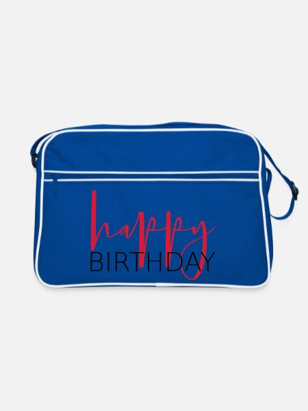 happy birthday congratulation gift idea - Retro Bag - blue/white - Front