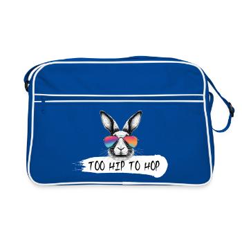 Too Hip To Hop Bunny Bunny Easter Bunny Saying - Retro Bag - blue/white - Front