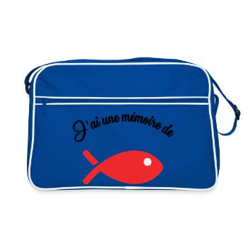 POISSON. MEMOIRE - Sac Retro - bleu/blanc - Devant
