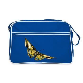 Papillon à ailes dorées - Sac Retro - bleu/blanc - Devant