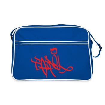 Royal Graffiti Handwriting Basel - Retro Bag - blue/white - Front