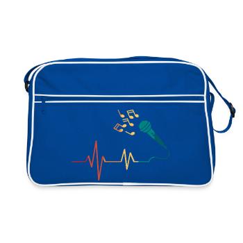 Battement de cœur microphone  - Sac Retro - bleu/blanc - Devant