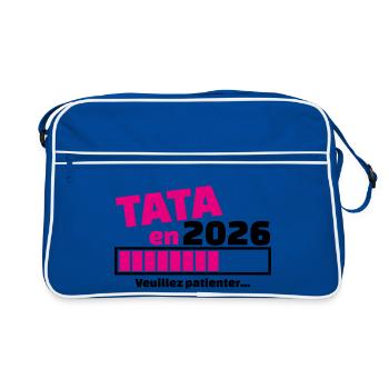 TATA en 2026 - cadeau future tata - bientôt tata - Sac Retro - bleu/blanc - Devant