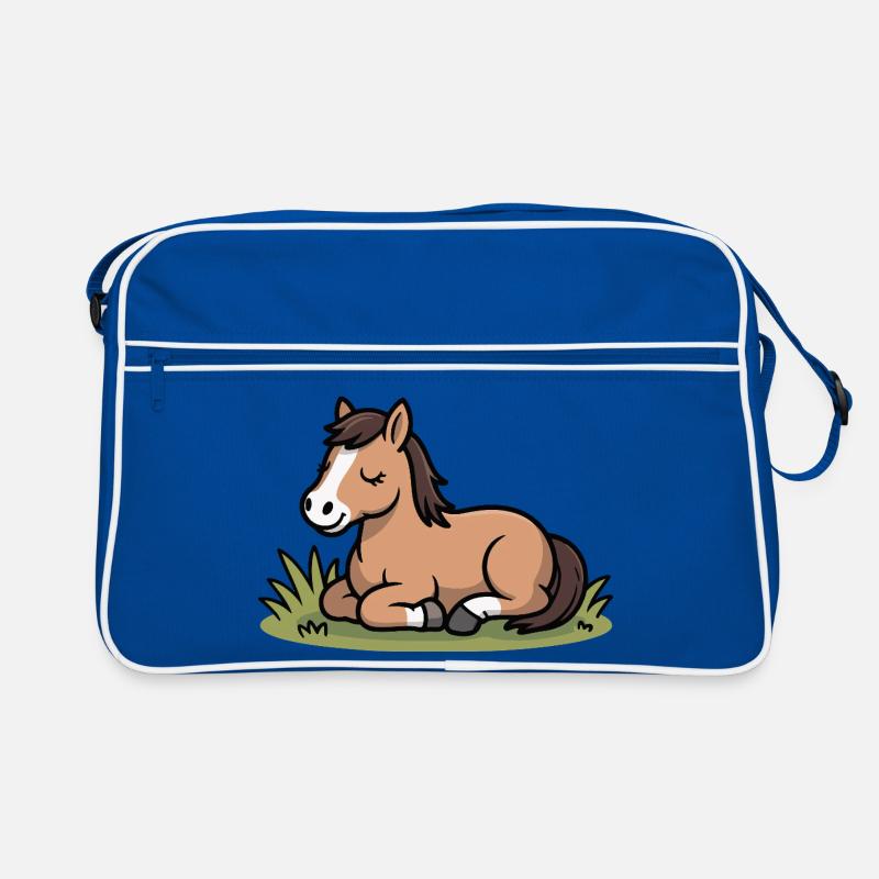 Cheval câlin dans l’herbe Sac Retro