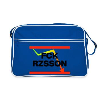 FFF DE RZZSSN ! MERDE REZEESSION POUR TOUTE L’ALLEMAGNE - Sac Retro - bleu/blanc - Devant
