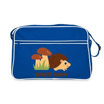 Hérisson ami de la forêt - Sac Retro - bleu/blanc - Devant