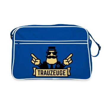 Signe de la main de garçon d’honneur (enterrement de vie de garçon / enterrement de vie de garçon / 2C) - Sac Retro - bleu/blanc - Devant