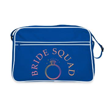 Bride Squad - Ring - personalisierbar - Retro Tasche - Blau/Weiß - Vorne