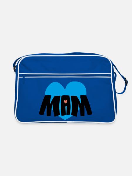 Mom heart - Retro Bag - blue/white