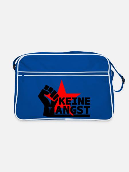 Widerstand - Keine Angst - Retro Tasche - Blau/Weiß - Vorne