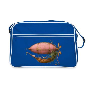 Lunas Luftschiff - Retro Tasche - Blau/Weiß - Vorne