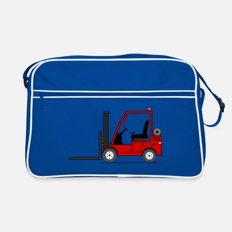 Stapler Gabelstabler Rot - Retro Tasche - Blau/Weiß