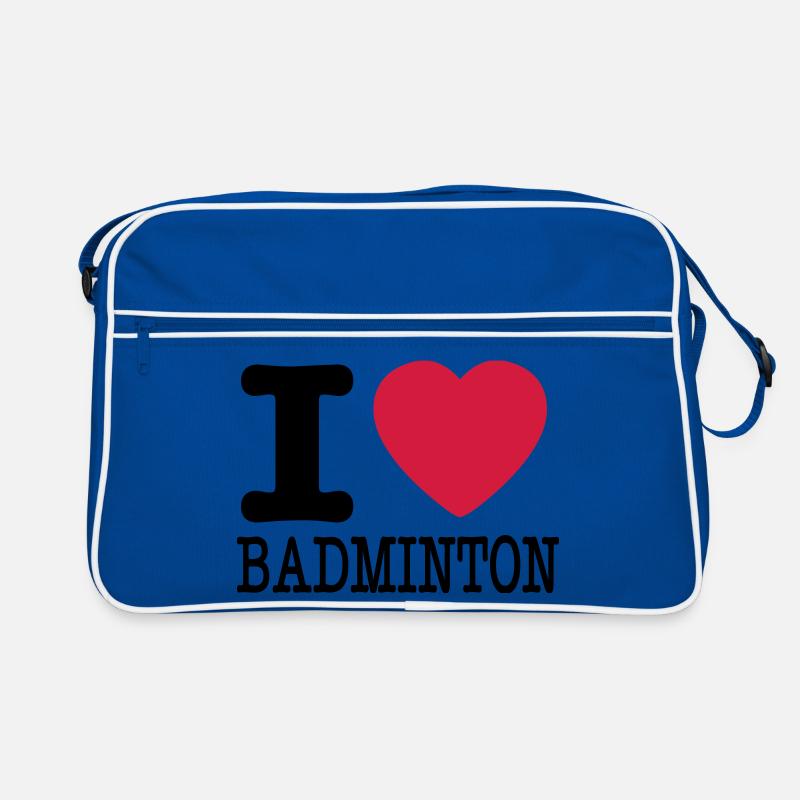 Ich liebe Badminton Retro Tasche