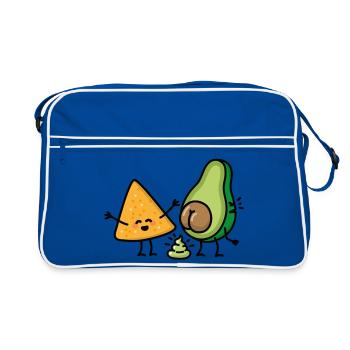 Avocado poop tortilla chips guacamole shit - Retro Bag - blue/white - Front