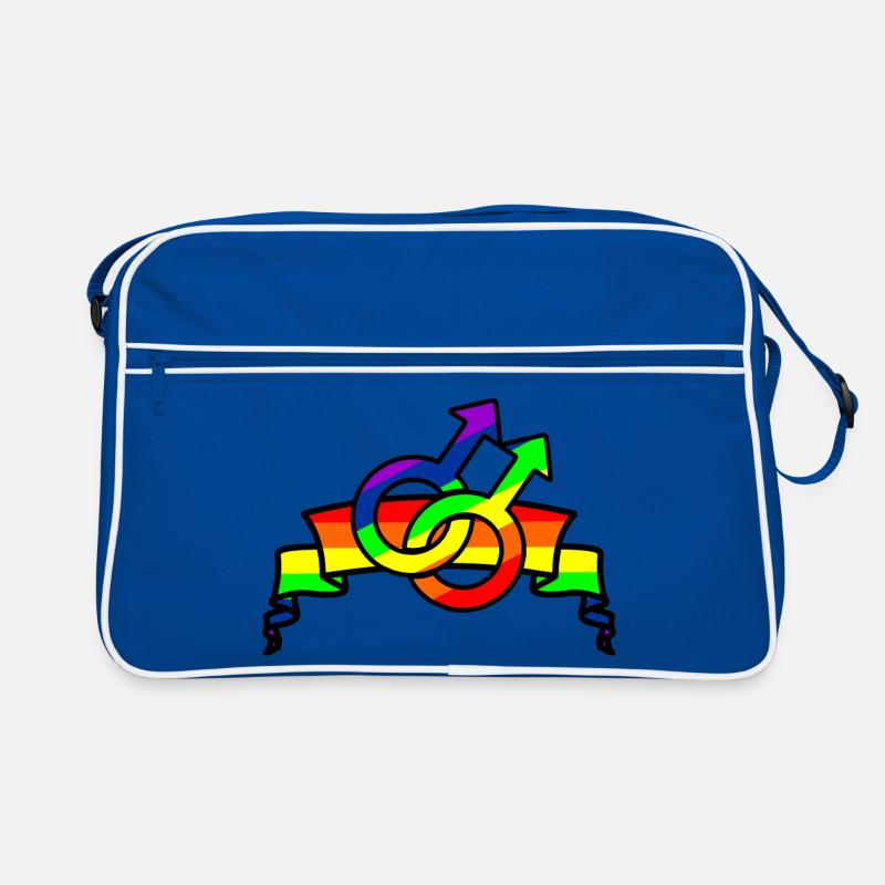 Rainbow gay pride logo 3 Retro Bag