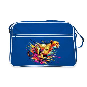 Cheetah - Retro Bag - blue/white - Front