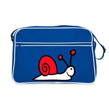 Snail Shell Cute Cute Happy Cool - Retro Bag - blue/white - Front