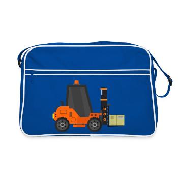 Gabelstapler - Retro Tasche - Blau/Weiß - Vorne