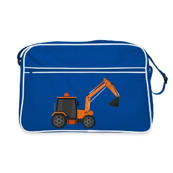 Bagger - Retro Tasche - Blau/Weiß - Vorne