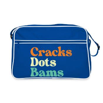 Sprüche Punkte Bams Mahjong Fliesen Liebhaber - Retro Tasche - Blau/Weiß - Vorne