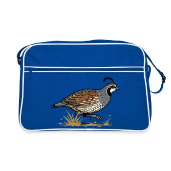 California Quail Retro Design Wilderness - Retro Bag - blue/white - Front