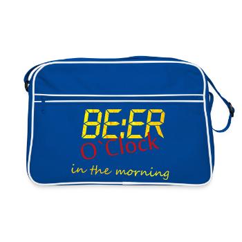 Bière du matin - Sac Retro - bleu/blanc - Devant