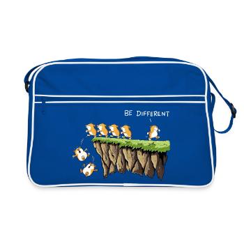 Lemminge Eigener Weg Individualität Statement Humo - Retro Tasche - Blau/Weiß - Vorne