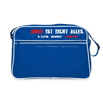 Ohne Biken ist alles nichts - Retro Tasche - Blau/Weiß - Vorne