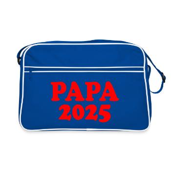 Papa 2025 - Retro Tasche - Blau/Weiß - Vorne