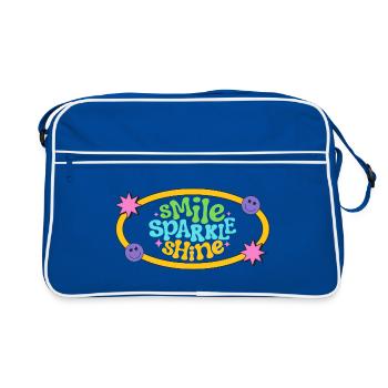 Conception de texte de sourire rétro coloré - Sac Retro - bleu/blanc - Devant