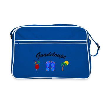 Tee shirt Guadeloupe gwada soleil rhum mer plage - Sac Retro - bleu/blanc - Devant