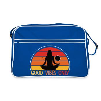 Meditative Woman Sunset Design - Retro Bag - blue/white - Front