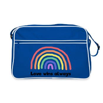 Paix Amour Arc-en-ciel Déclaration Paix mondiale - Sac Retro - bleu/blanc - Devant