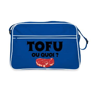 vegetarian, vegan, tofu - Retro Bag - blue/white - Front