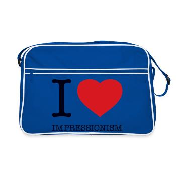 I LOVE IMPRESSIONSIM Impressionismus - Retro Tasche - Blau/Weiß - Vorne