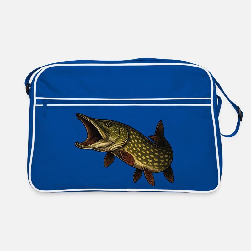Dynamic Pike Fish Motif Retro Bag