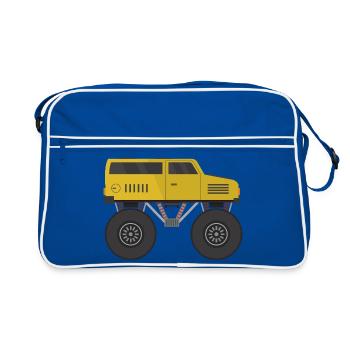 Monstertruck - Retro Tasche - Blau/Weiß - Vorne