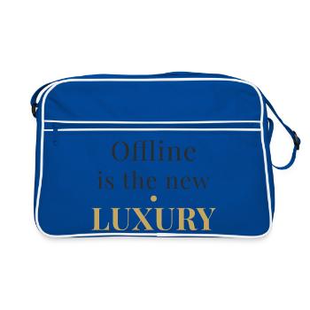 Offline is the New Luxury – Minimal Design - Retro Bag - blue/white - Front