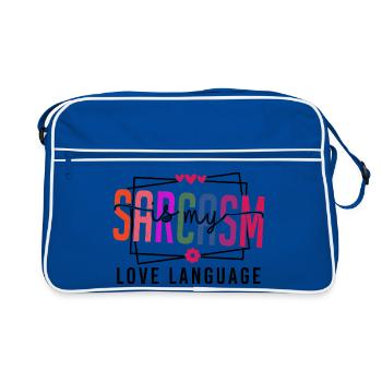 Sarcasm is my Love Language - Retro Tasche - Blau/Weiß - Vorne