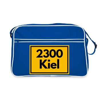 OLD POSTCODE ZIP CODE 2300 KIEL CITY BY THE SEA - Retro Bag - blue/white - Front