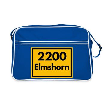ALTE POSTLEITZAHL PLZ RETRO 2200 ELMSHORN  - Retro Tasche - Blau/Weiß - Vorne