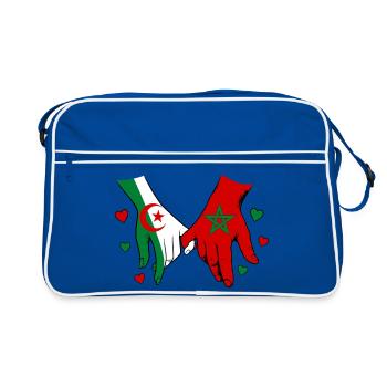 Algérie-Maroc Drapeau main dans la main - Sac Retro - bleu/blanc - Devant
