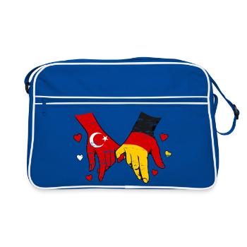 Drapeau de l’Allemagne de Turquie se tenant la main - Sac Retro - bleu/blanc - Devant