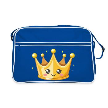 Illustration de la couronne d’or de Kawaii - Sac Retro - bleu/blanc - Devant