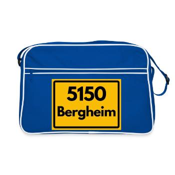 ALTE POSTLEITZAHL PLZ RETRO 5150 BERGHEIM - Retro Tasche - Blau/Weiß - Vorne
